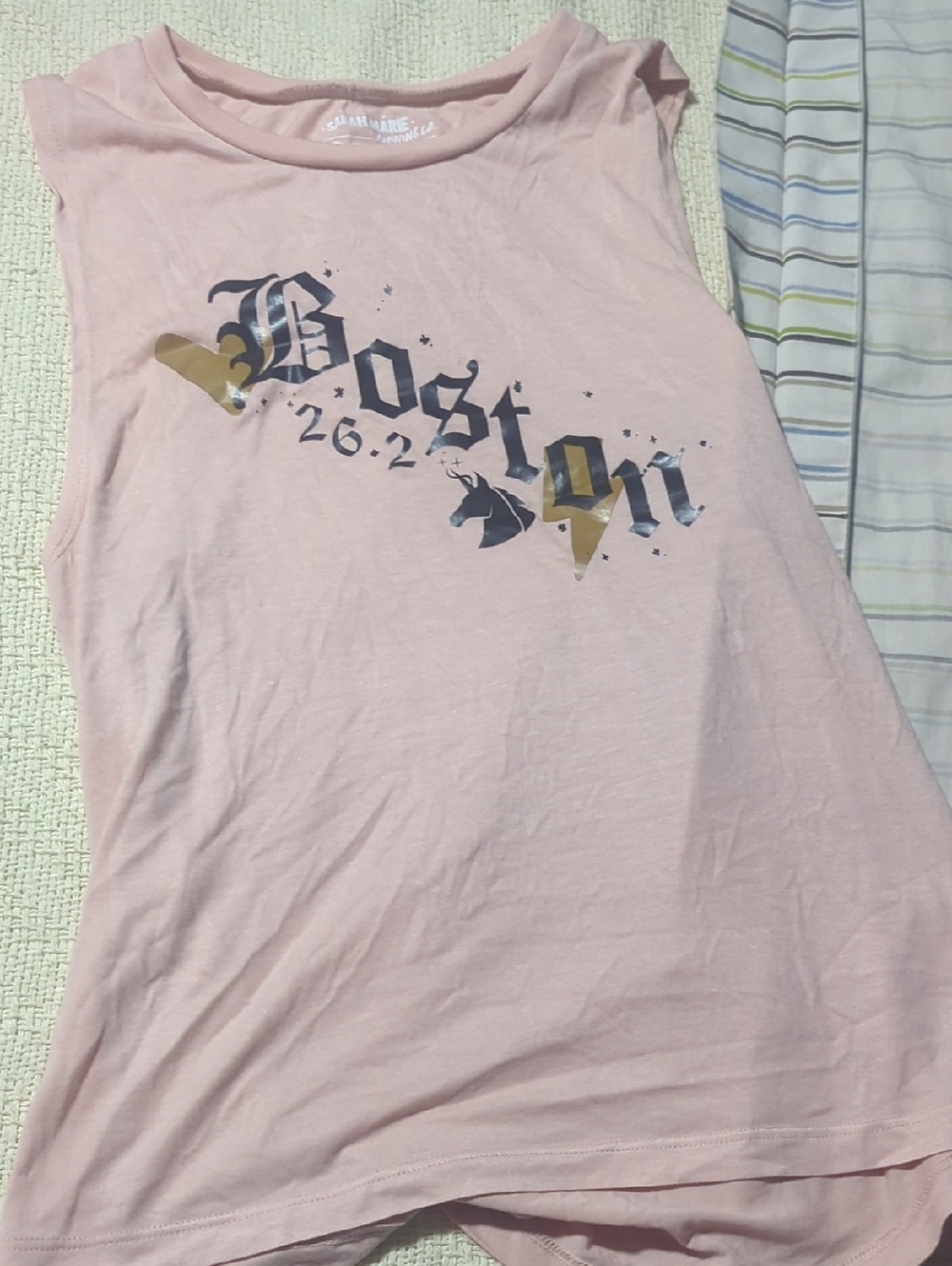 Women's Muscle Tee Pink Boston Graphic Tank Top